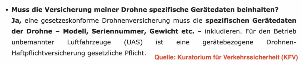 Österreich: Drohnenversicherung muss gerätebezogen sein - Kuratorium für Verkehrssicherheit KFV.