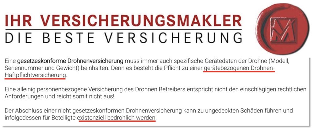 Wirtschaftskammer - Salzburger Versicherungsmakler: Drohnen Versicherung mit Seriennummer gerätebezogen Pflicht