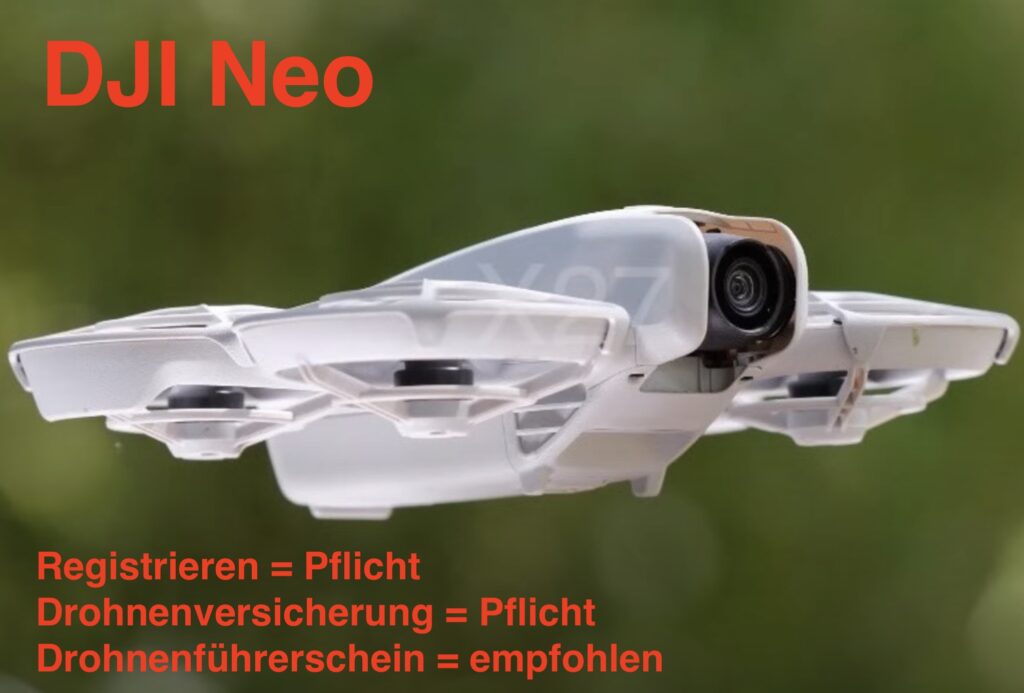 DJI Neo: Versicherung, Registrierung, Drohnenführerschein